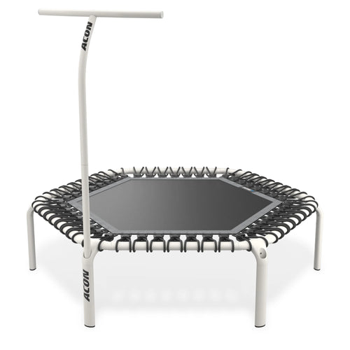 ACON Fit 55in Hexagon Rebounder with Handlebar White Model Marin Backyards