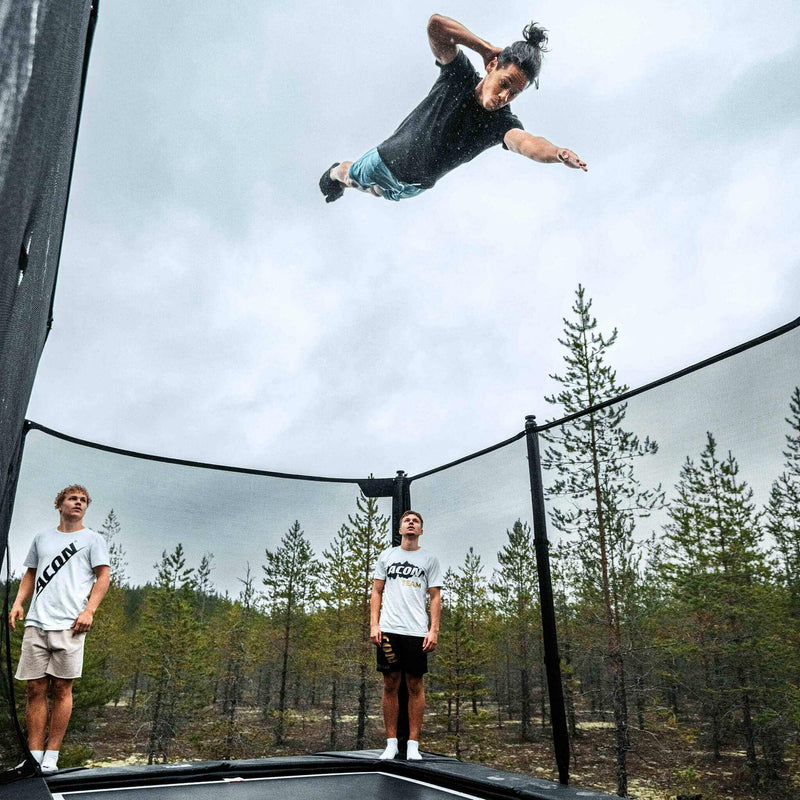 Load image into Gallery viewer, ACON X 17ft Trampoline with Net and Ladder Lifestyle 2 Marin Backyards
