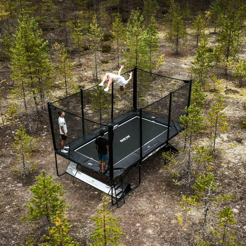Load image into Gallery viewer, ACON X 17ft Trampoline with Net and Ladder Lifestyle 3 Marin Backyards

