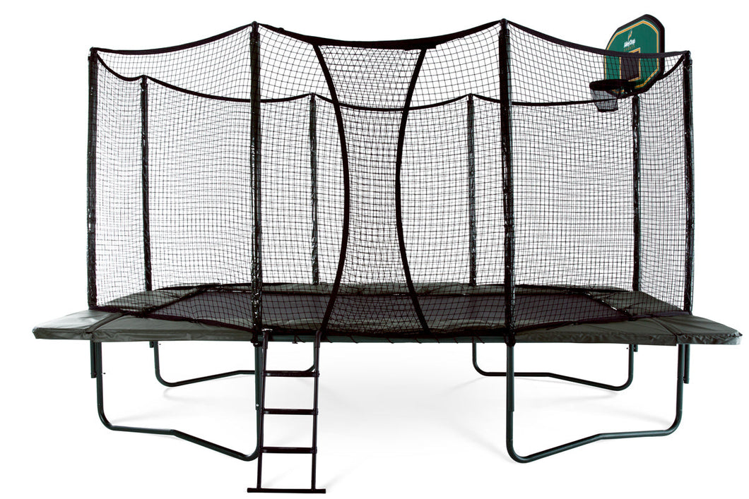 AlleyOOP Rectangular Trampoline 10 Ft x 17 Ft PowerBounce w/ Safety Enclosure