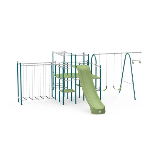 ActivPlay Base Camp Playground + Monkey Bars, Hanging Bridge Modules