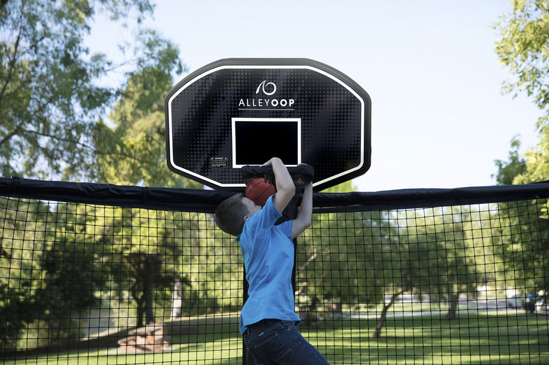 Load image into Gallery viewer, AlleyOOP ProFlex Basketball Hoop Set For Trampolines In Action 1 BTP-1115___50324 Marin Backyards
