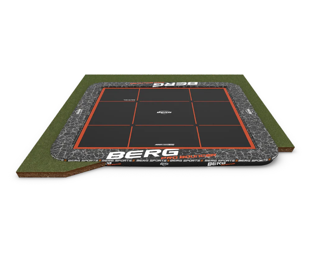 BERG Ultimate Pro Bouncer 16.5'x16.5' Square In-Ground Trampoline