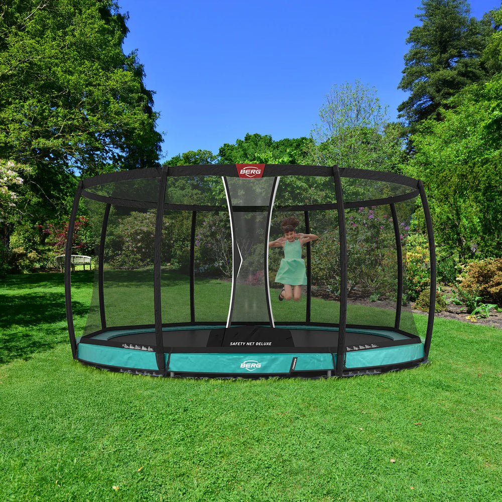 BERG Champion 14' Oval Lo-Ground Trampoline with Enclosure