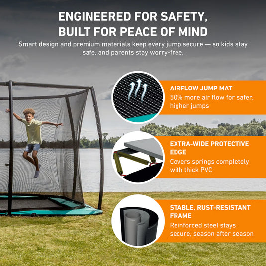 BERG Ultim Champion 10'x16' Rectangle In-Ground Trampoline
