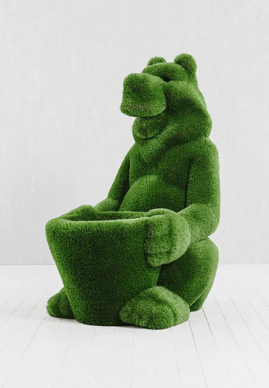 Topiary Grass Bear with Basket