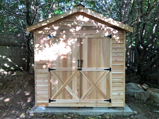 CedarShed 8’x 8’ Storage Shed lifestyle 1 Marin Backyards