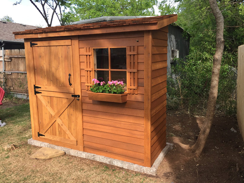 Load image into Gallery viewer, CedarShed Bayside Dutch Door Lifestyle 1 Marin Backyards
