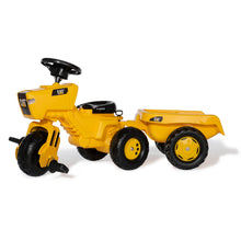 Load image into Gallery viewer, Ride On CAT 3-Wheeled Pedal Tractor w/ Trailer
