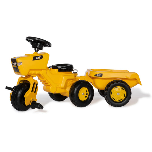 Ride On CAT 3-Wheeled Pedal Tractor w/ Trailer