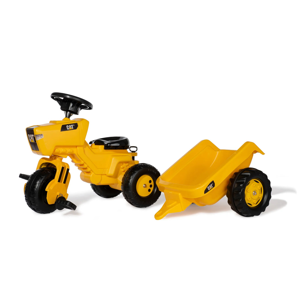 Ride On CAT 3-Wheeled Pedal Tractor w/ Trailer