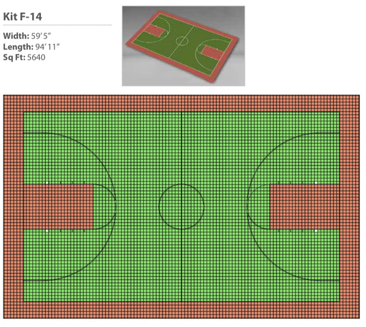 Pro/College Basketball Court Kit 14