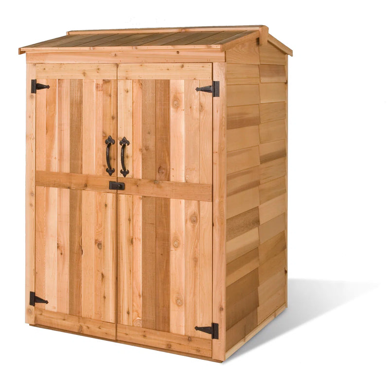 Load image into Gallery viewer, CedarShed 4’x 4’ Green Pod - Wooden Garbage Can and Recycling Bin Shed Kits

