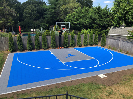 Half Basketball Court Kit 10 Smithtown - Marin Backyards