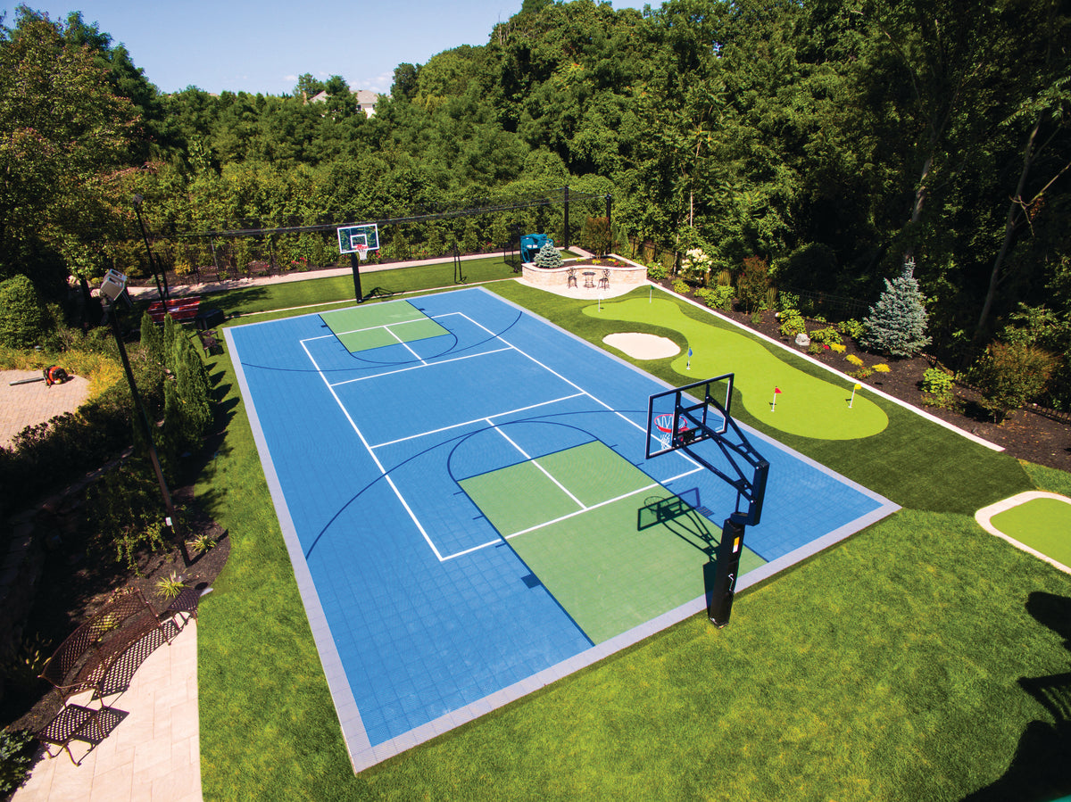Half Basketball Court Kit 8 Example Versacourt Marin Backyards