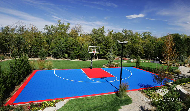 Half Basketball Court Kit 9 Outdoor Play Versacourt Marin Backyards