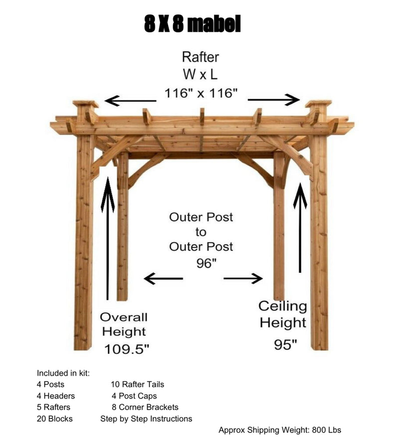 Load image into Gallery viewer, Mabel 8ft x 8ft  Pergola Kit Model 7 Marin Backyards
