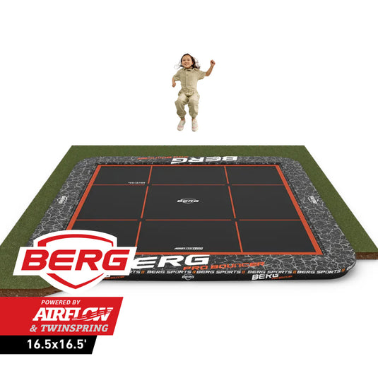BERG Ultimate Pro Bouncer 16.5'x16.5' Square In-Ground Trampoline