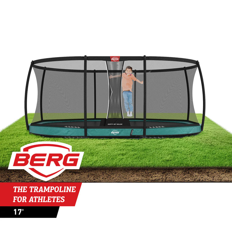 Load image into Gallery viewer, BERG Grand Champion 17' Oval Lo-Ground Trampoline with Enclosure
