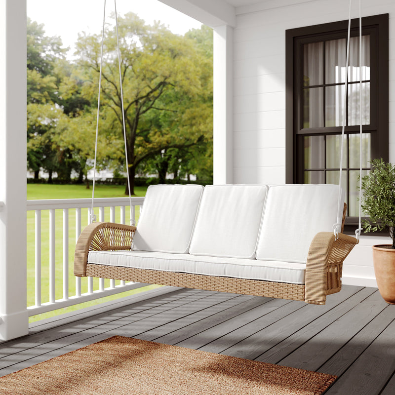 Load image into Gallery viewer, East Green Lucca Wicker Porch Swing with Cushions

