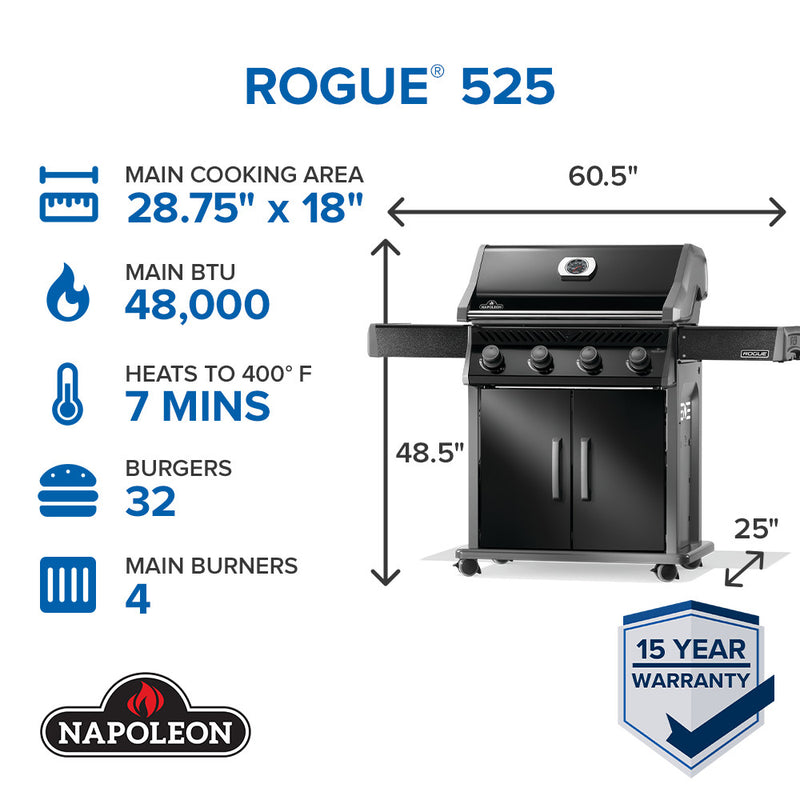 Load image into Gallery viewer, Rogue® 525 Black w/ Stainless Steel Grids
