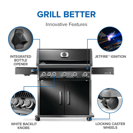 Rogue® PRO 625 SIB with Infrared Side Burner Black