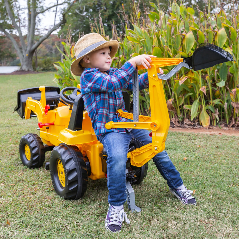 Load image into Gallery viewer, Ride On - CAT Front Loader with-Backhoe Pedal Tractor
