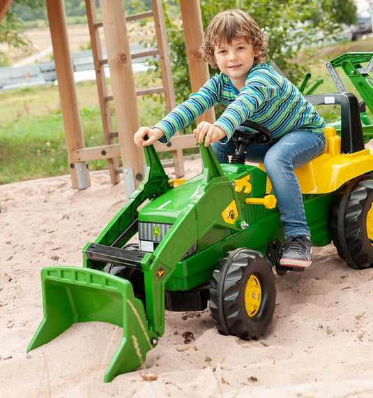 Ride On John Deere Pedal Loader With Backhoe In Action 1 Marin Backyards