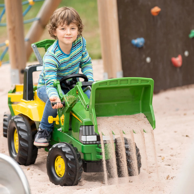 Load image into Gallery viewer, Ride On John Deere Pedal Loader With Backhoe In Action 4 Marin Backyards
