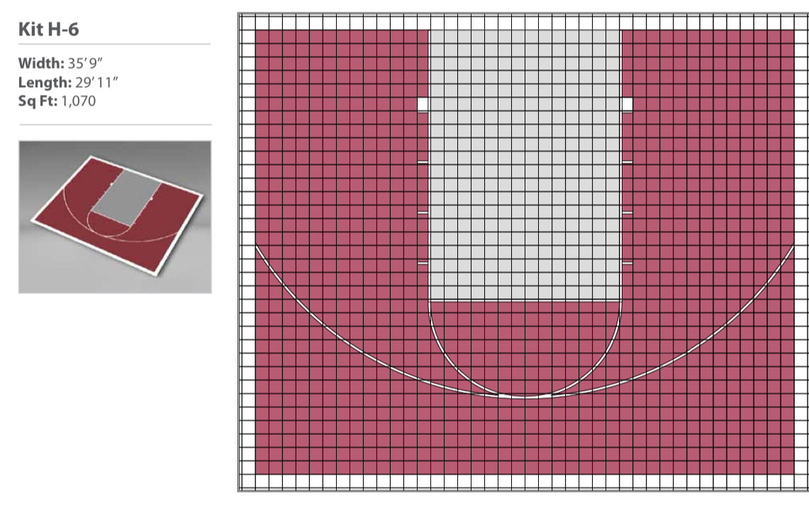 Small Basketball Court Kit 6 - Marin Backyards