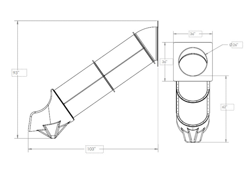 Load image into Gallery viewer, Straight Tube Slide 5&#39; Green
