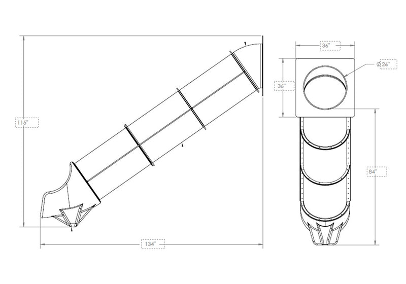 Load image into Gallery viewer, Straight Tube Slide 7&#39; Green
