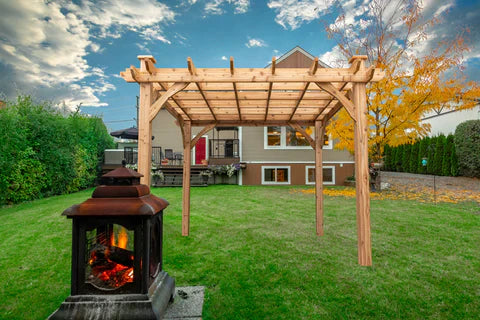Load image into Gallery viewer, The Kalamalka 10ft x 10ft Pergola Kit Lifestyle 1 Marin Backyards
