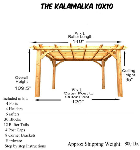 The Kalamalka 10ft x 10ft Pergola Kit Model 10 Marin Backyards