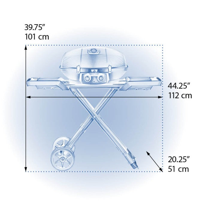 Load image into Gallery viewer, PHANTOM TRAVELQ® PRO 285 PORTABLE GAS GRILL w/ SCISSOR CART
