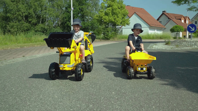 Load image into Gallery viewer, Ride On - CAT Front Loader w/ Backhoe Pedal Tractor
