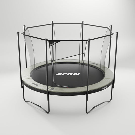 Acon trampoline with safety net on a white background