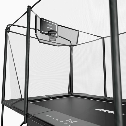 ACON X Basketball Hoop with Back Net for 17ft Rectangular Trampoline