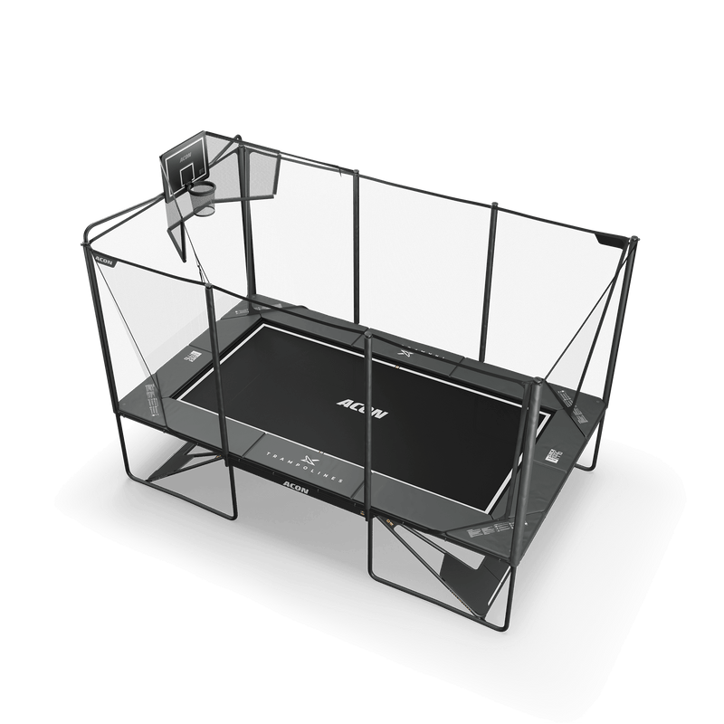 Load image into Gallery viewer, ACON X Basketball Hoop with Back Net for 17ft Rectangular Trampoline
