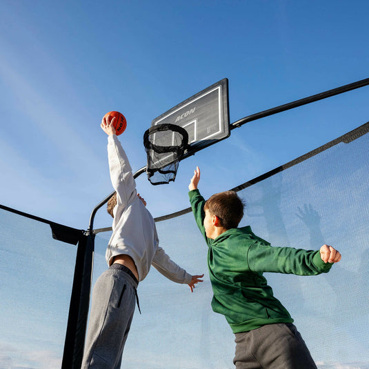 ACON X Basketball Hoop with Back Net for 17ft Rectangular Trampoline