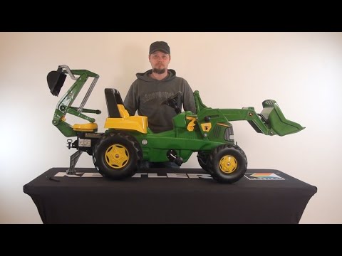 Load and play video in Gallery viewer, Ride On John Deere Pedal Loader With Backhoe
