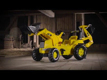 Load and play video in Gallery viewer, Ride On - CAT Front Loader w/ Backhoe Pedal Tractor
