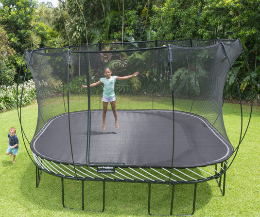 springfree trampoline jumbo square with children