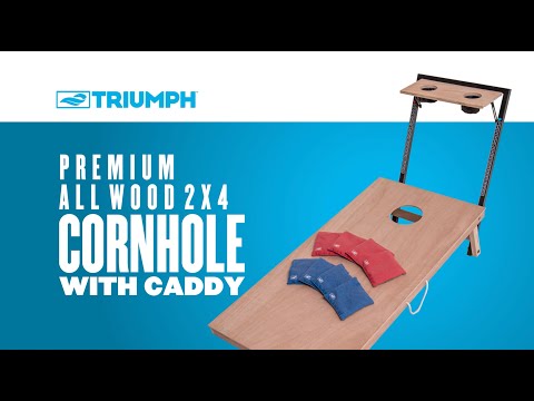 Load and play video in Gallery viewer, Triumph 2x4 Cornhole Set with Integrated Caddy
